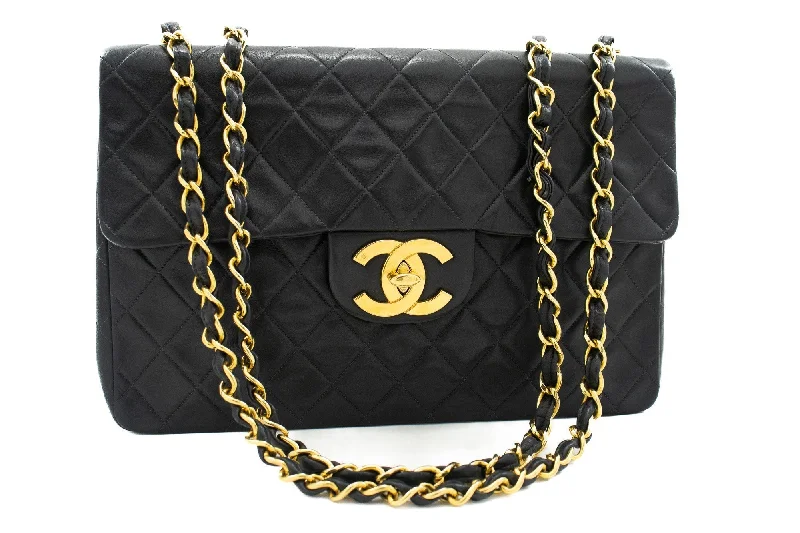 Chanel Chain Strap Handbag for Everyday UseCHANEL Classic Large 13" Flap Chain Shoulder Bag Black Lambskin j71