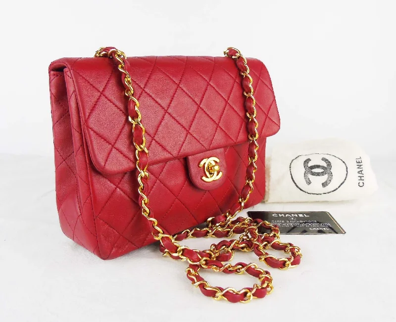 Chanel New Arrival Handbag with Gold HardwareCHANEL red mini square lambskin flap bag ghw - vintage