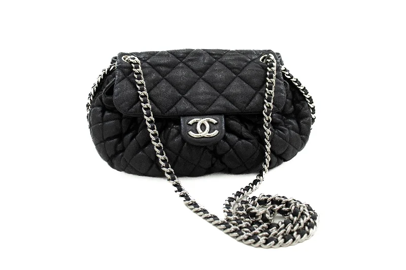 Chanel Colorful Handbag for Spring OutfitsCHANEL Chain Around Shoulder Bag Crossbody Black Calfskin Leather j91