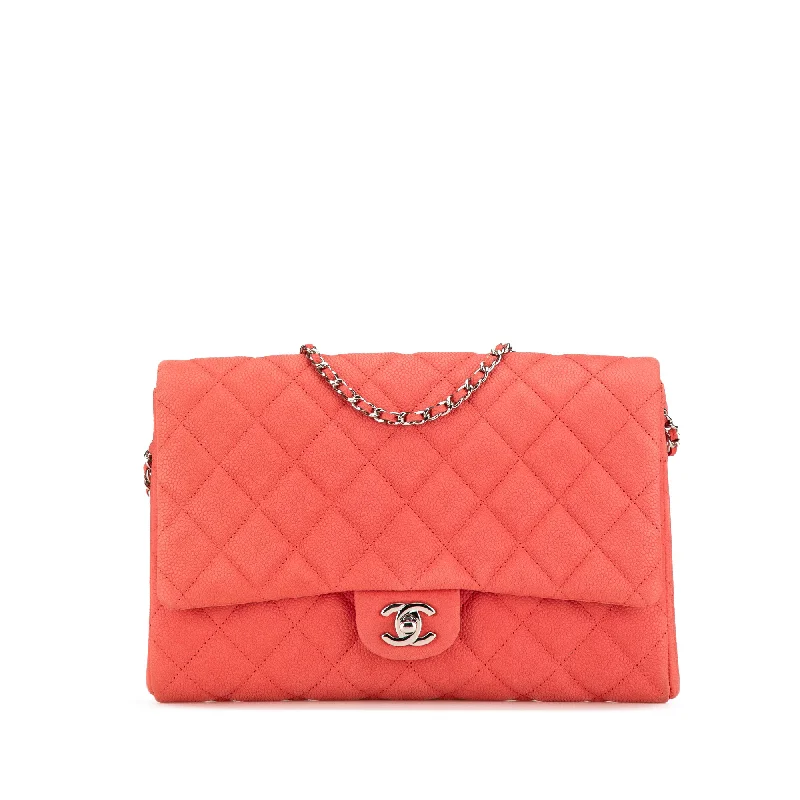 Chanel Medium Tote Bag for Office LadiesRed Chanel CC Quilted Caviar Single Flap Shoulder Bag