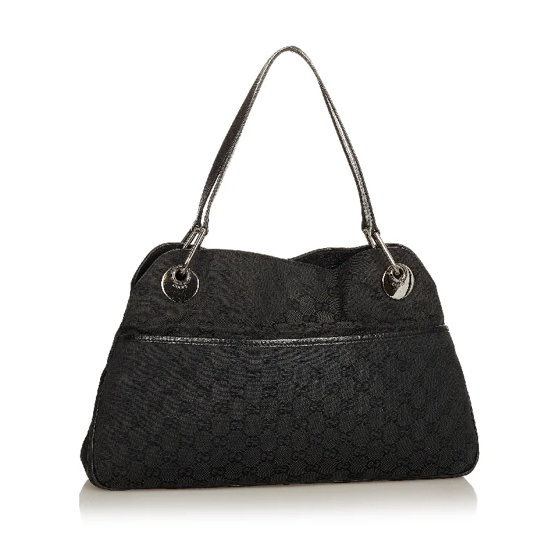 Women Gucci Sylvie bags with a detachable ribbon detailGucci GG Canvas Eclipse Shoulder Bag (26385)