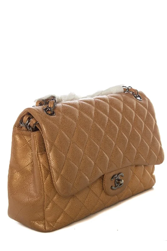 Chanel Colorful Handbag for Spring OutfitsChanel Gold Pearly JUmbo Caviar Double Flap  Handbag