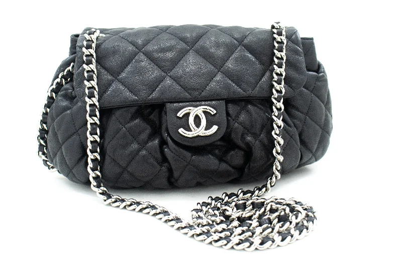 Chanel Handbag with Adjustable Strap for ComfortCHANEL Chain Around Shoulder Bag Crossbody Black Calfskin Leather k16