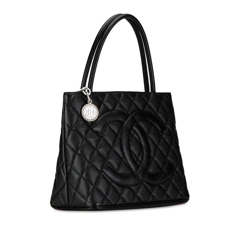 Chanel Vintage Inspired Handbag for Retro LoversChanel CC Caviar Medallion Tote Leather Tote Bag in Good condition