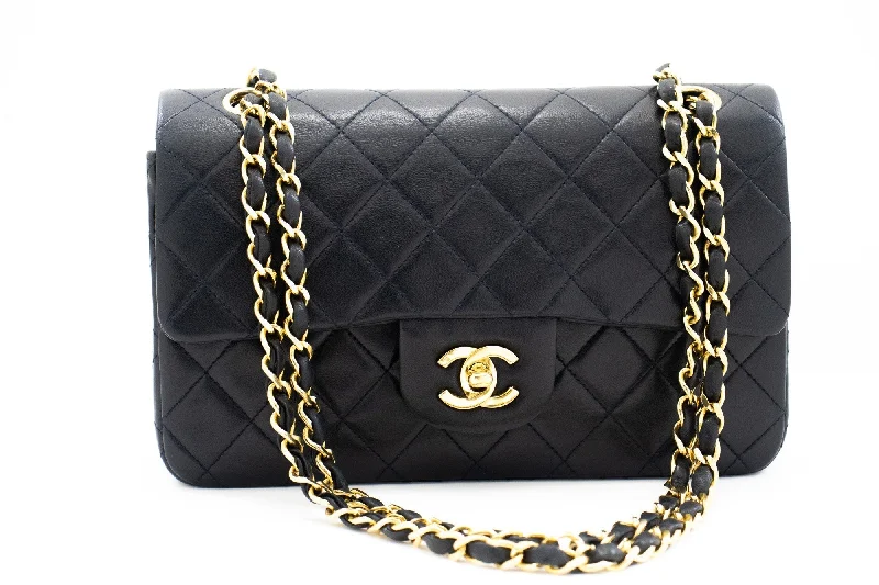 Chanel Luxury Handbag for High - End EventsCHANEL Classic Double Flap 9" Chain Shoulder Bag Navy Lambskin g71