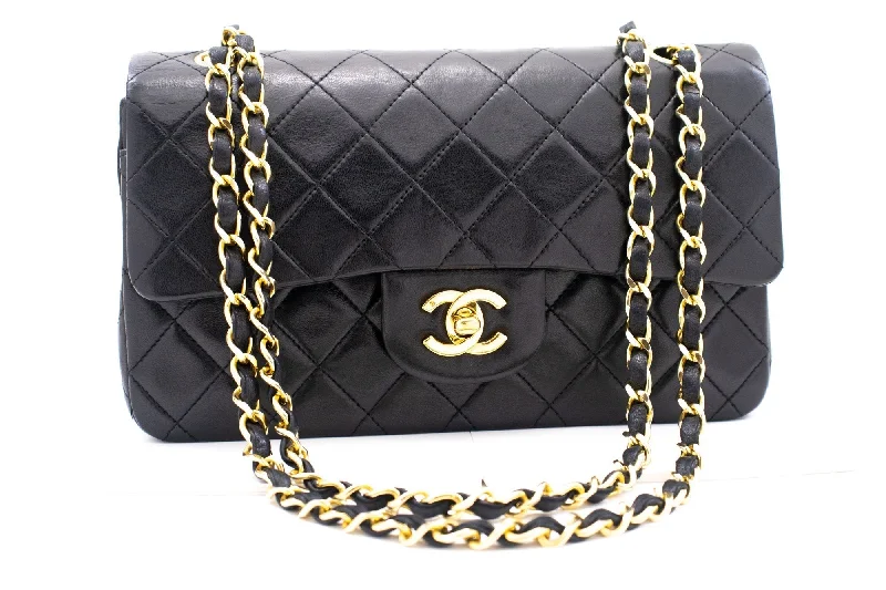 Chanel Chain Strap Handbag for Everyday UseCHANEL Classic Double Flap 9" Chain Shoulder Bag Black Lambskin k80