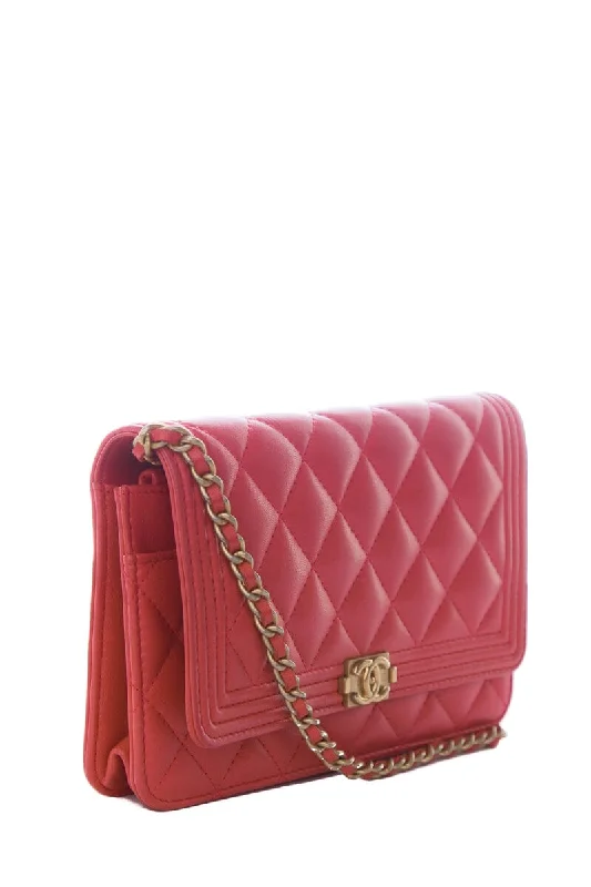 Chanel Luxury Handbag for High - End EventsChanel Hot Pink Calfskin Boy GHW  WOC