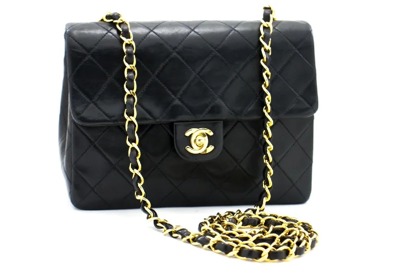 Chanel Small Crossbody Bag for TravelCHANEL Mini Square Small Chain Shoulder Bag Crossbody Black Quilt h15