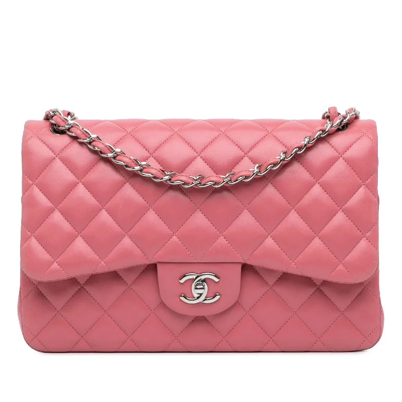 Chanel Luxury Handbag for High - End EventsPink Chanel Jumbo Classic Lambskin Double Flap Shoulder Bag