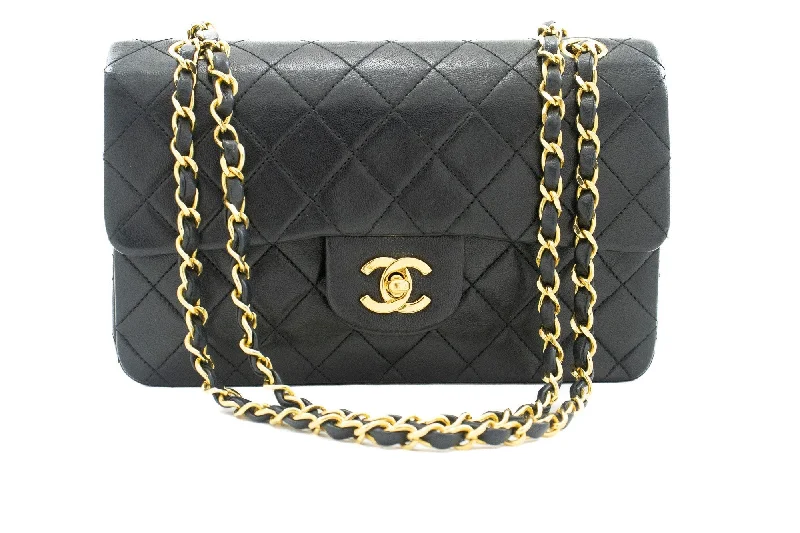 Chanel Small Crossbody Bag for TravelCHANEL Classic Double Flap 9" Chain Shoulder Bag Black Lambskin k10