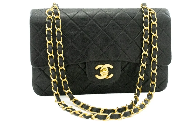 Chanel Chain Strap Handbag for Everyday UseCHANEL Classic Double Flap 9" Chain Shoulder Bag Black Lambskin k51