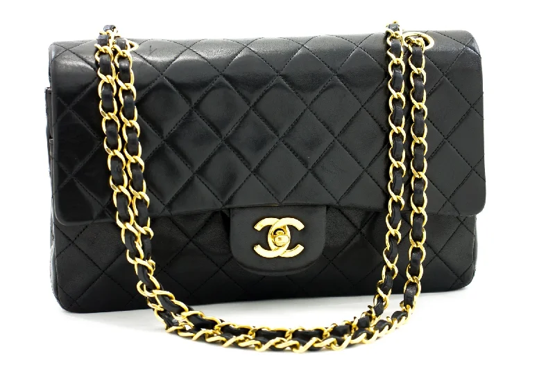 Chanel Medium Tote Bag for Office LadiesCHANEL 2.55 Double Flap Medium Chain Shoulder Bag Black Lambskin h12