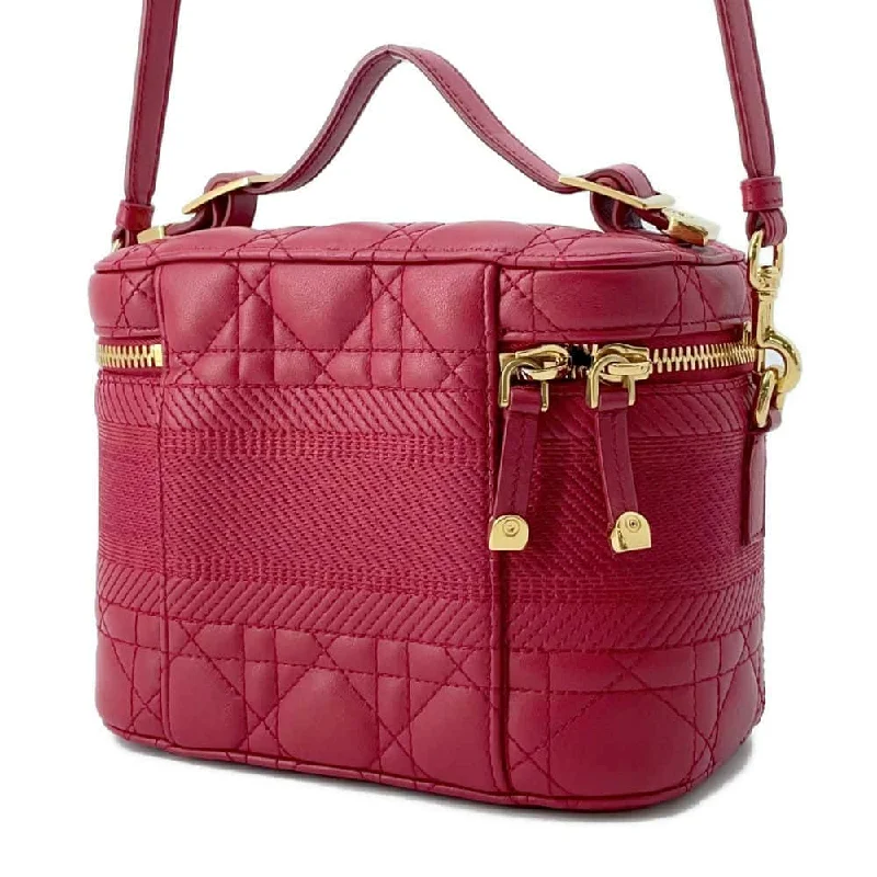 Christian Dior bags with a quilted pattern and gold - toned hardwareDior Vanity bag Red S5488UNTR Lambskin Size Small