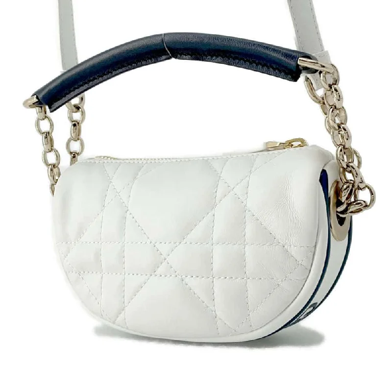 Christian Dior handbags with a removable shoulder strap for versatilityDior Vibe Hobo Shoulder Bag White S7200ONOA Leather Size micro