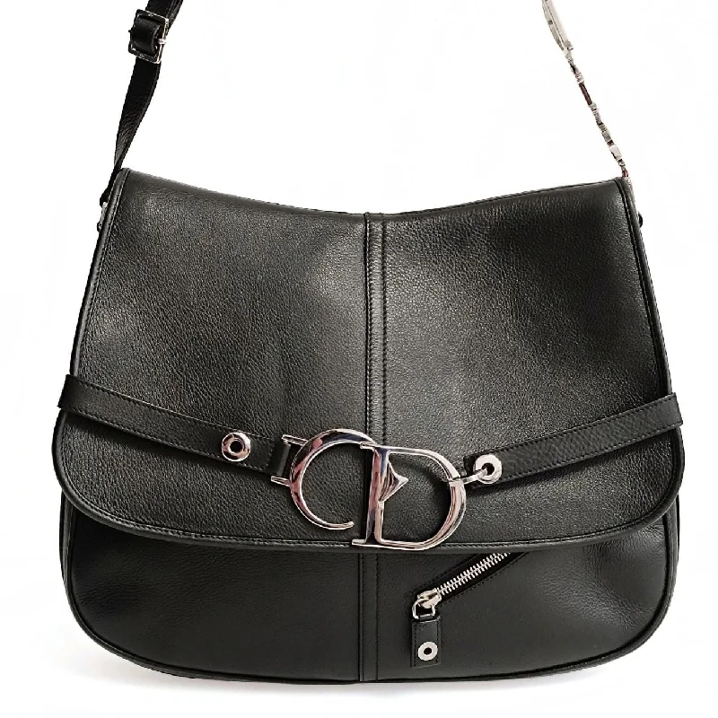 Christian Dior backpacks with a sleek, minimalist silhouetteDIOR Saddle large shoulder bag in black leather