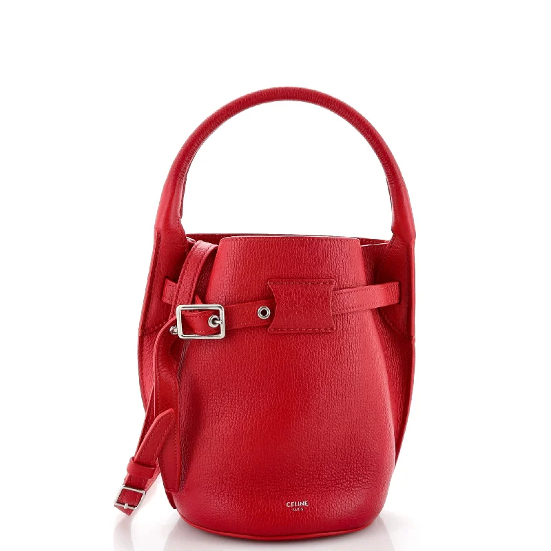 Christian Dior handbags with a detachable mirror for on - the - go touch - upsBig Bag Bucket Leather Nano