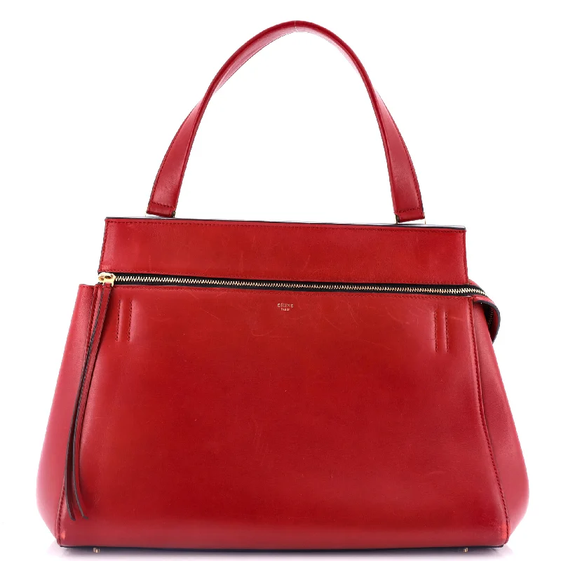 Christian Dior handbags with a snap - button closure and a decorative buckleEdge Bag Leather Large