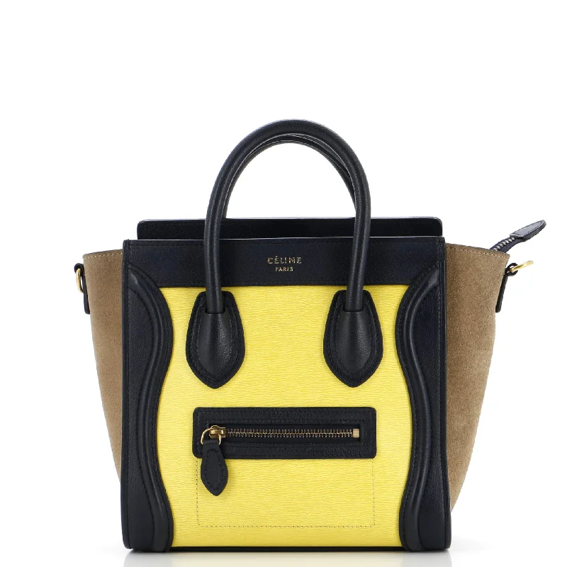 Christian Dior bags with a zip - top closure and multiple compartmentsTricolor Luggage Bag Leather Nano