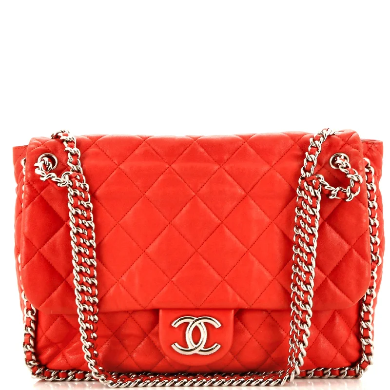 Stylish Christian Dior shoulder bags with a tassel - adorned zipperChain Around Flap Bag Quilted Leather Maxi