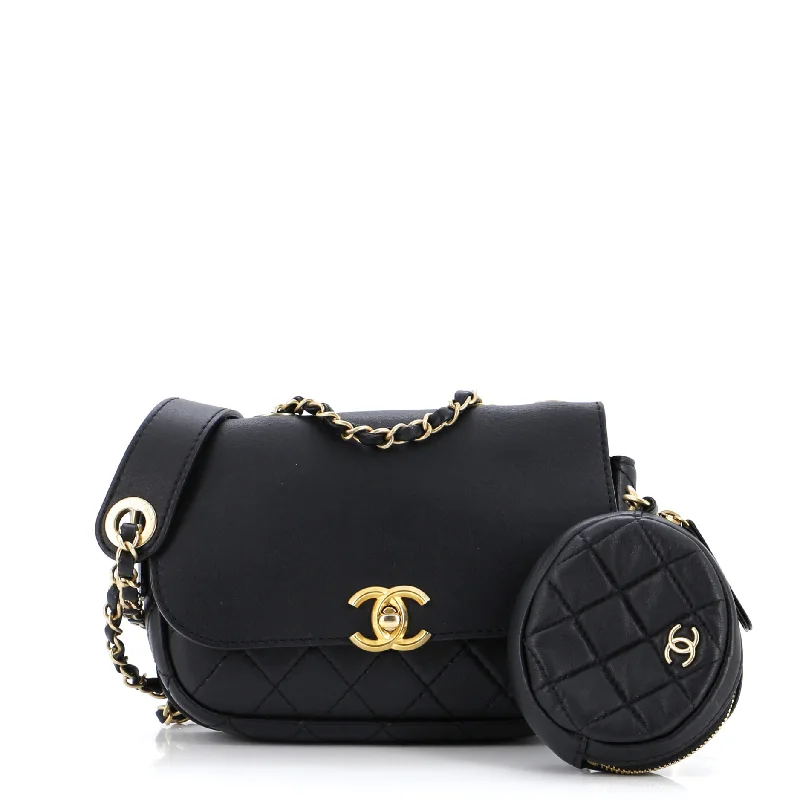 Christian Dior crossbody bags with a front - flap pocket for easy accessMulti Pouching Flap Bag with Coin Purse Quilted Calfskin