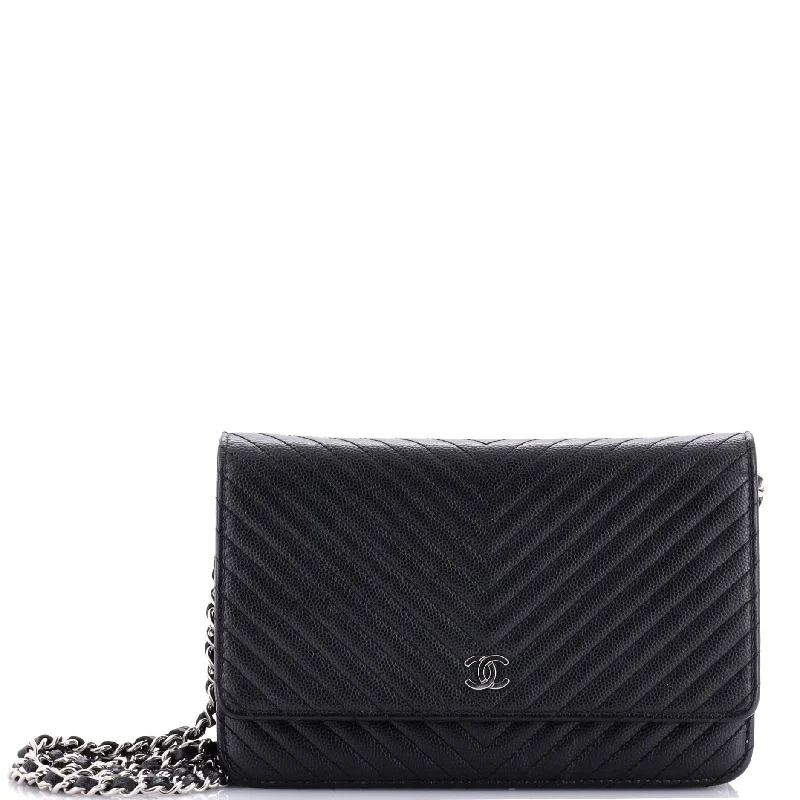 Trendsetting Christian Dior crossbody bags with a colorful strapWallet on Chain Chevron Caviar