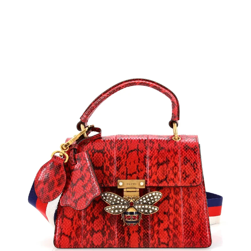 High - fashion Christian Dior bags with a geometric patternQueen Margaret Top Handle Bag Snakeskin Small