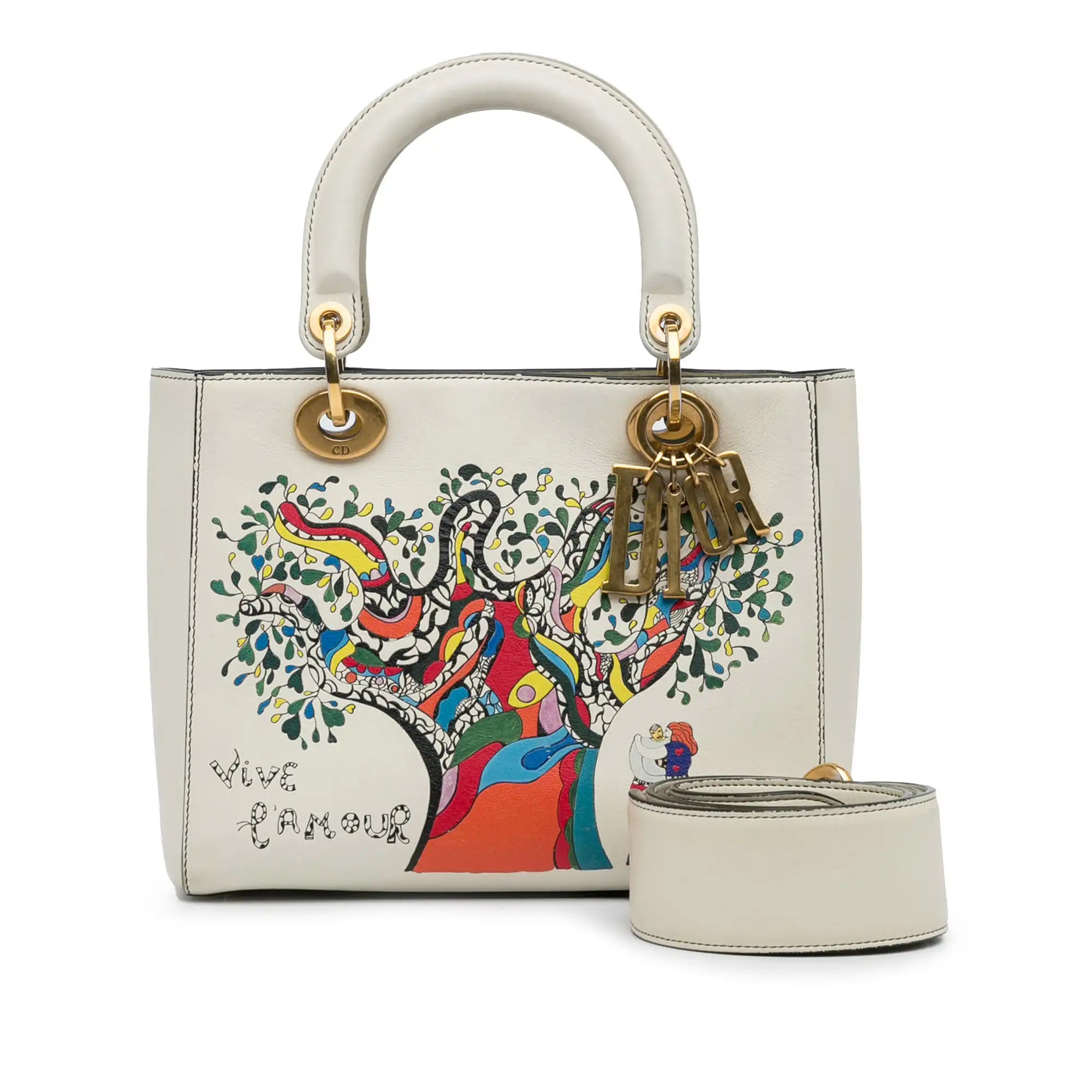 Christian Dior bags with a zip - top closure and multiple compartmentsDior x Niki de Saint Phalle Lady Dior Medium White